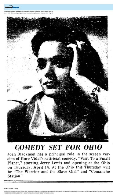 Joan Blackman, R. I. P. (1938 - 2026)
