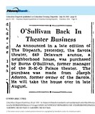 Theater Showman and More: Burms O'Sullivan (1931)