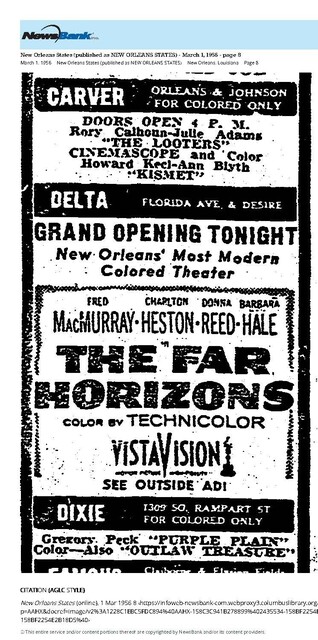 African American Theater (1956) Grand Opening on March 1st