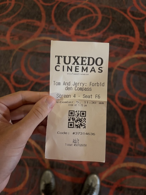 Waterworks Tuxedo Cinema Ticket Stub