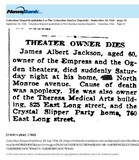 Theater Showman and More:James Albert Jackson, R. I. P.  (1934)