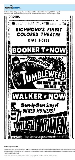 African American Theaters (1954)