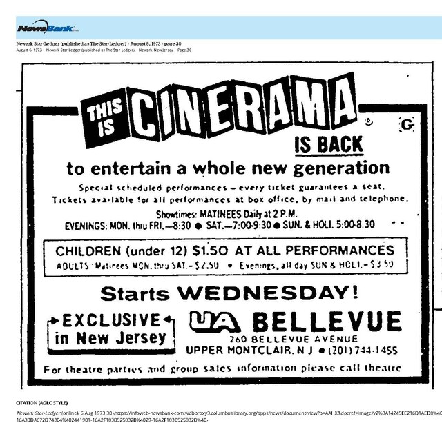 New Jersey's Only Cinerama Theater (1973)