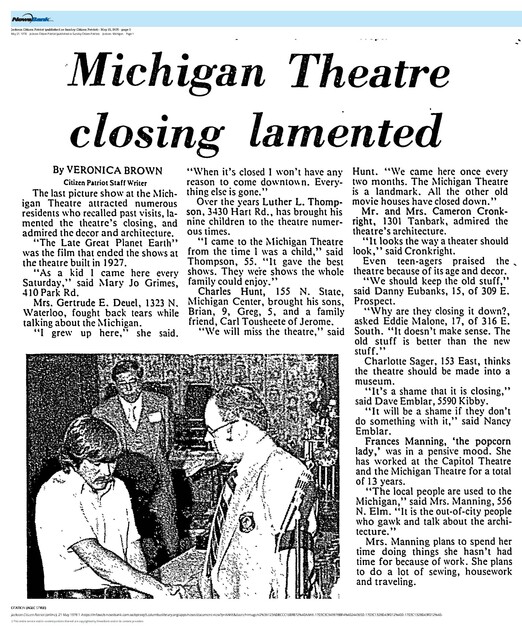 Saving a Movie Palace (1978)