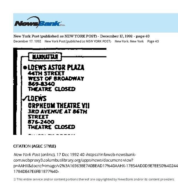 Theaters Closed (1992)