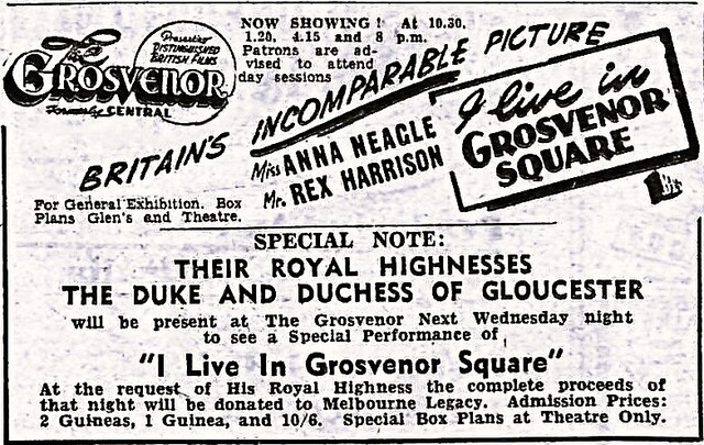 Grosvenor Theatre 203 Little Collins Street, Melbourne, VIC - 1945