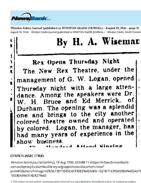 African American Theater (1934) / Opening