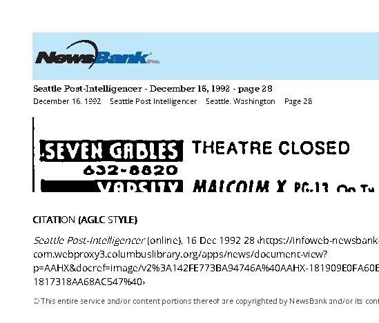 Theatre Closed (1992)