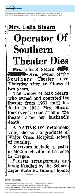 Theater Showwoman and More: Mrs. Leila R. Stearn, R. I. P.   (1962)