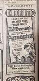 Disney's Pinocchio Plays  United Artists Theatre Berkeley 1940
