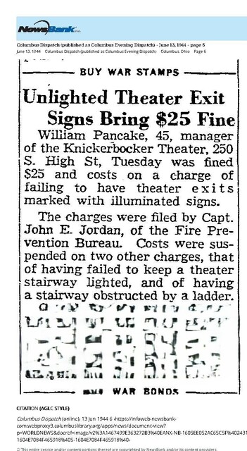 Theater Showman and More: William Pancake (1944)