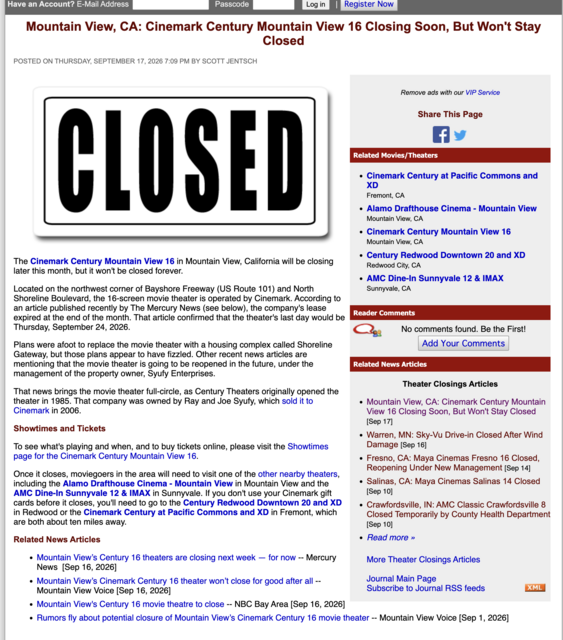 Cinemark Century Mountain View 16