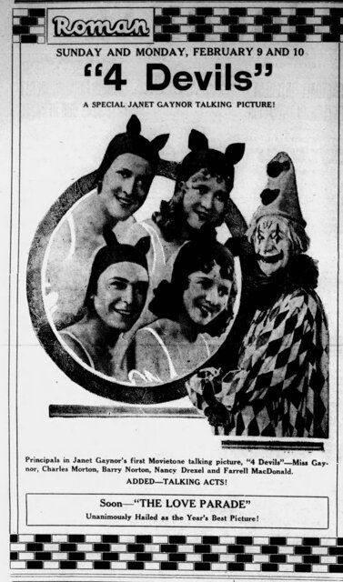 4 Devils at the Roman Theatre, 9-10 February, 1930