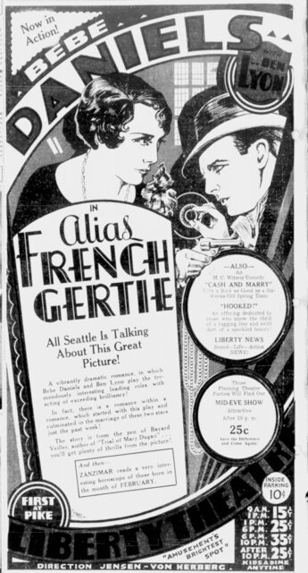 Alias 'French Gertie' at the Liberty, 23 June 1930