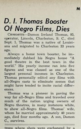 African American Theater (1955)/Theater Showman and More: Damon Ireland Thomas, RIP (1955)