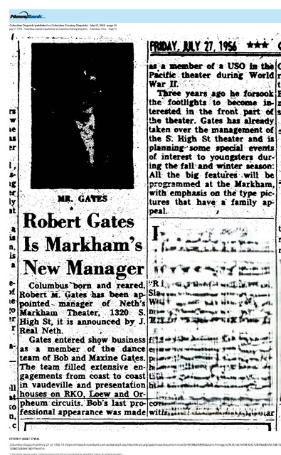 Theater Showman and More: Robert Gates (1956)