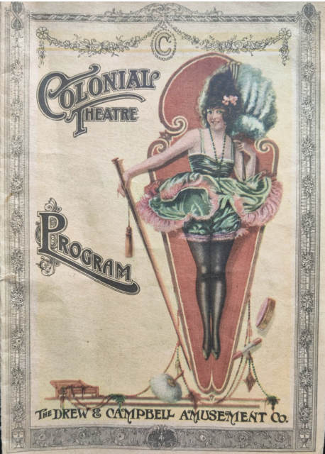 Colonial Theater, August 20, 1922 program