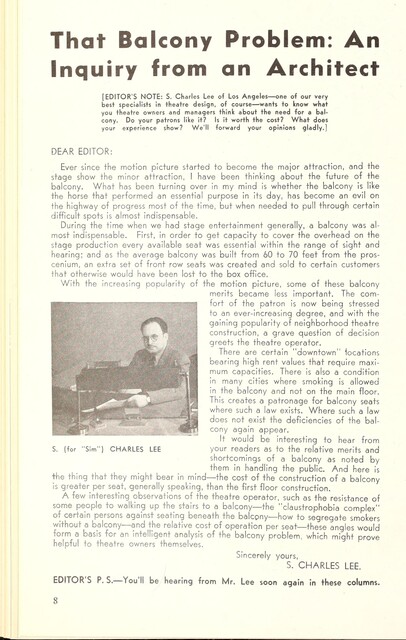 The Balcony Problem (1950s)