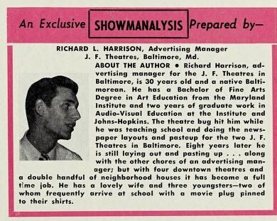 Theater Showman and More: Richard L Harrison (1962)