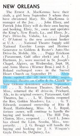 African American Theater (1953) Opened
