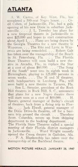 African American Theater (1947) Opened