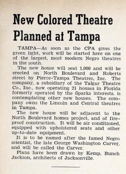 African American Theater (1947) Plans for New Theater