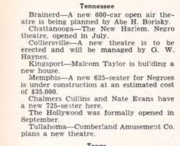 African American Theater (1940) Opened