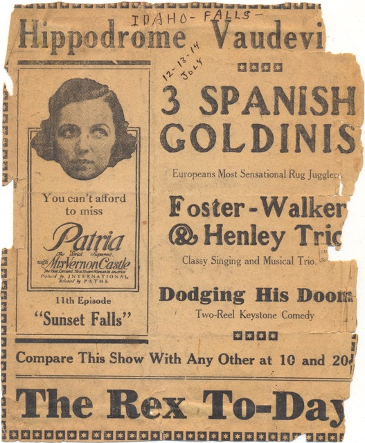 The Rex, Idaho Falls, newspaper clipping