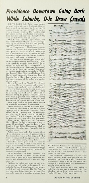 The State of Providence's Theater Business (1966)