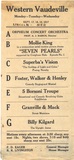 Western Vaudeville playbill for September 17, 18, 19 of 1917
