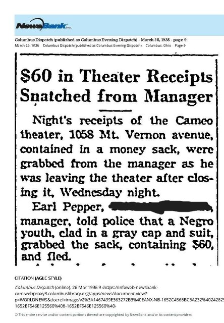 Theater Showman and More: Earl Pepper (1936)