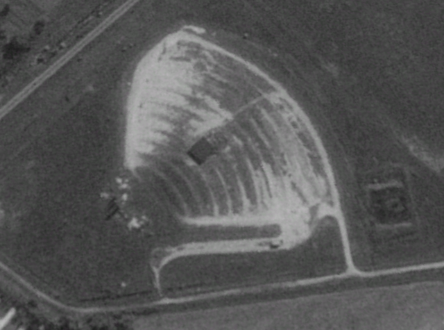 1990 Arial of the abandoned Drive In  