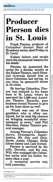 Theater Showman and More: Frank Pierson (1988), R. I. P. (1988)