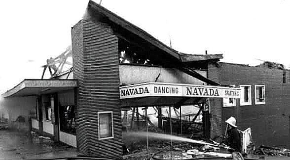 The end of the building.