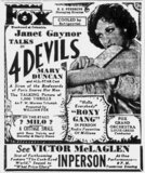 4 Devils at the Fox Theatre, Detroit, Michigan—July 12-18, 1929