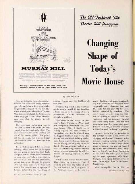 From Nickelodeon to Movie Palace to ? (1959)