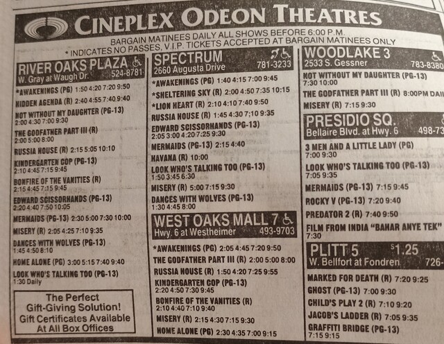 January 1991 Listings