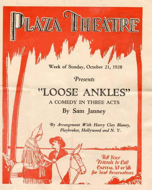 Plaza Theatre Program, 1928, MS0098 credit Lucille Dexter Collection courtesy Center for Sacramento History.