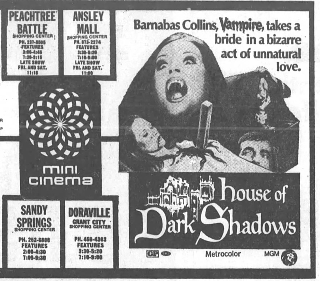 HOUSE OF DARK SHADOWS 1970 at the Doraville Mini Cinema