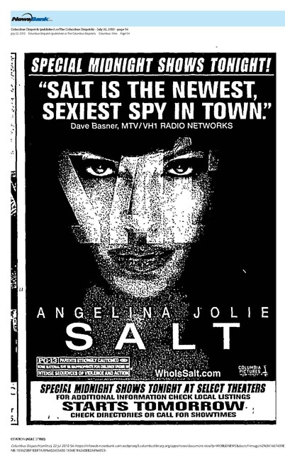 Angelina Jolie--Number Two Box Office Star (2010)/Her Last Year on the List