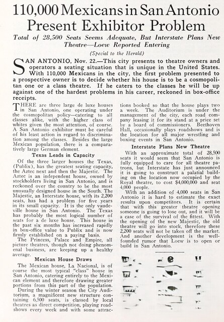 Deciding to be a Cosmopolitan or a Class Theater (1927)