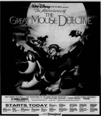 The Great Mouse Detective (1986) 1992 Re-Release Ad