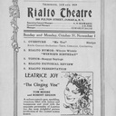 Program from the Rialto Theatre for the week of Octiber 31st, 1926 showing THE CLINGING VINE (1926)