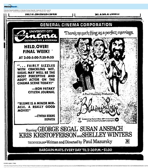 RIP: George Segal (1934-2021)/Kris Kristofferson (1936-2024)/Susan Anspach (1942-2018)