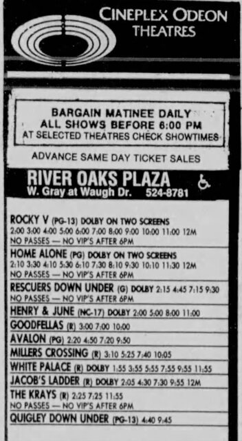 Listings circa November 16, 1990