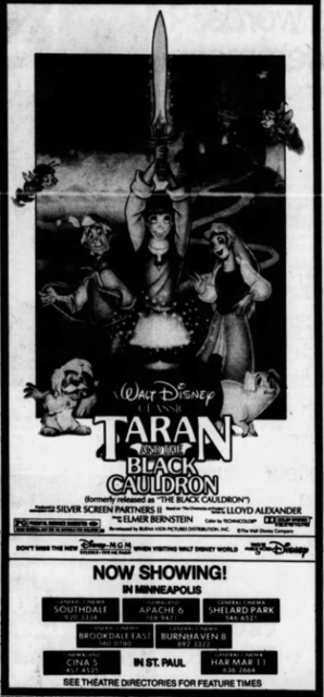 Taran and the Black Cauldron (1985) 1990 Re-Issue Ad