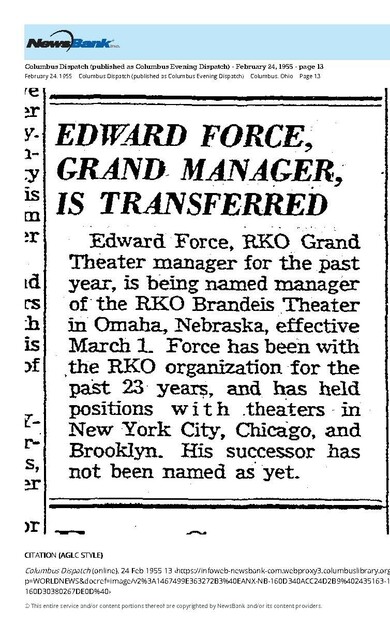Managerial Change (1955)