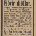 4 Devils at Nýja Bíó, 2 November-8 November, 1930