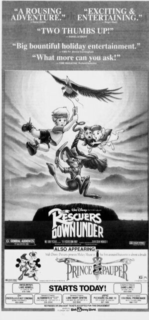 The Rescuers Down Under (1990) Advert