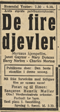 4 Devils at Rosendal Teater, Trondheim — 1-3 November, 1929